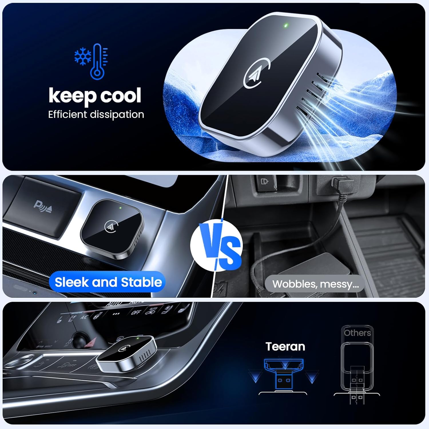 DriveLink Pro™ 2-in-1 Wireless CarPlay & Android Auto Adapter