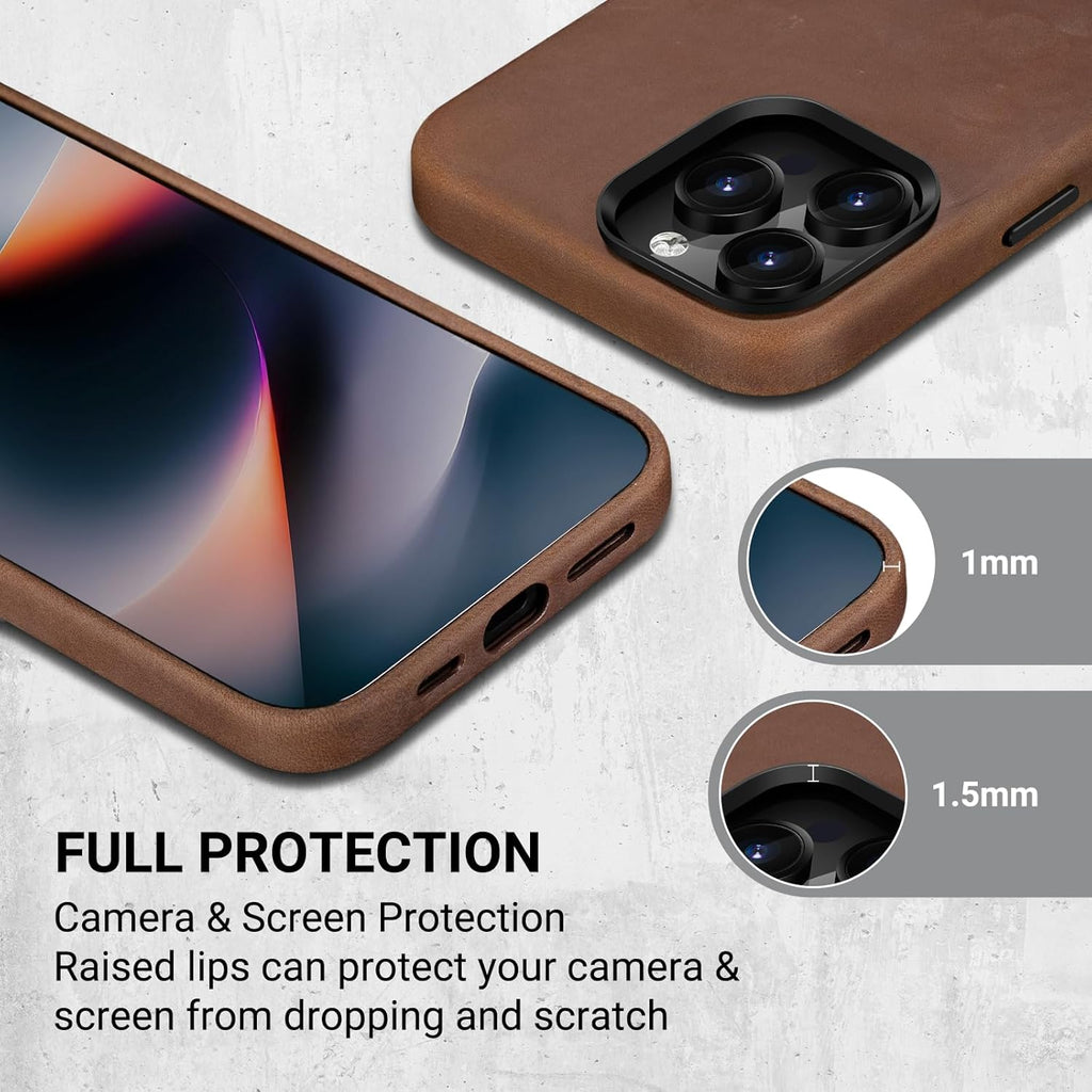 HeritageGrip™ Vintage Leather MagSafe Case