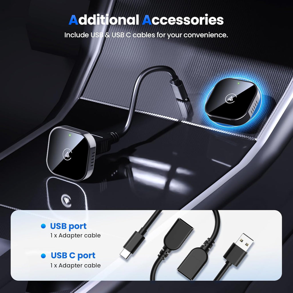 DriveLink Pro™ 2-in-1 Wireless CarPlay & Android Auto Adapter