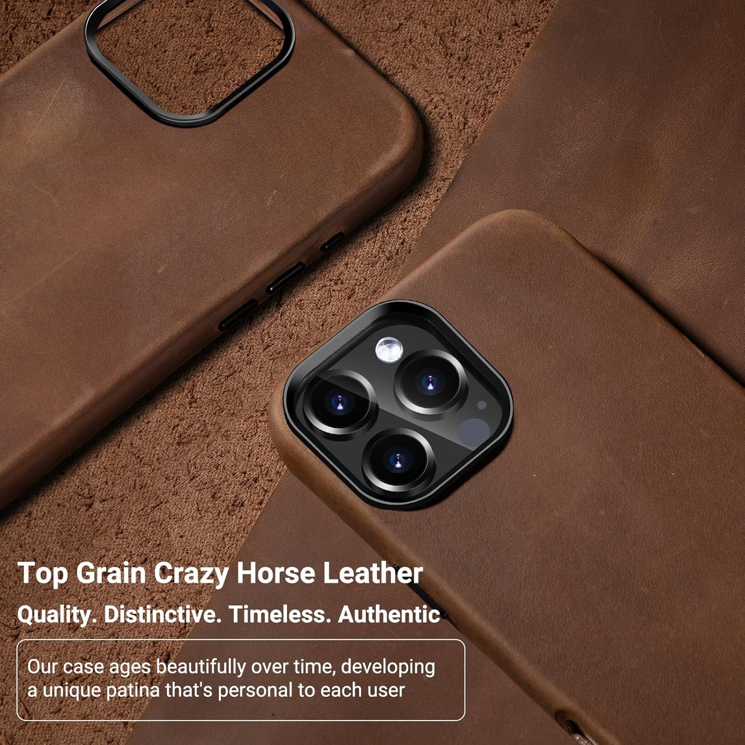 HeritageGrip™ Vintage Leather MagSafe Case