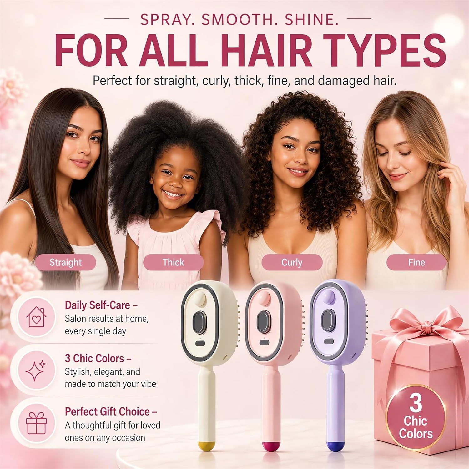 MistGlow™ Electric Aqua Detangling Brush