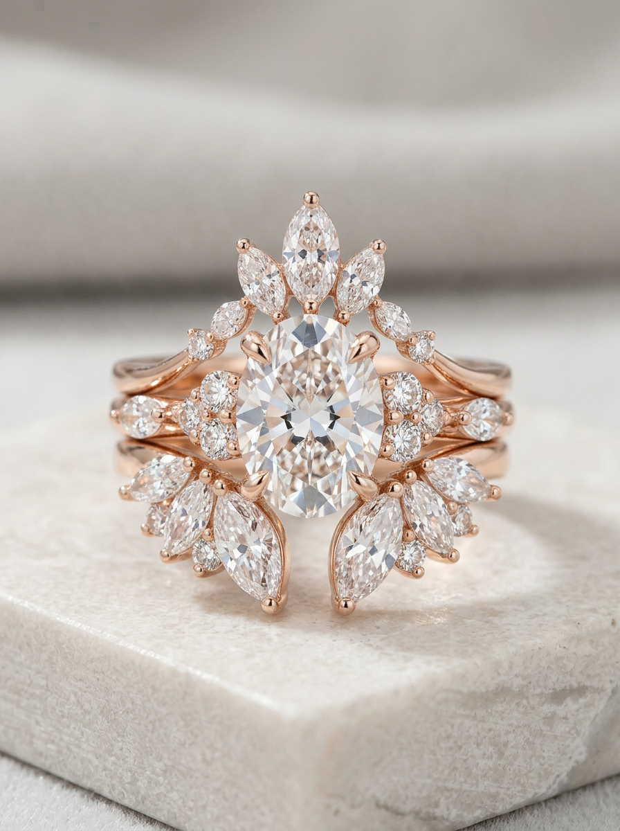 AuroraBloom™ Rose Gold Statement Ring