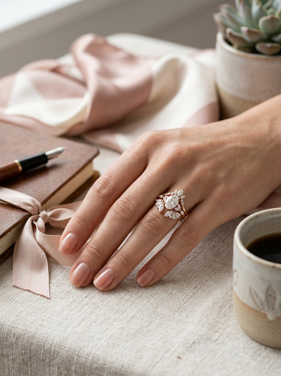 AuroraBloom™ Rose Gold Statement Ring