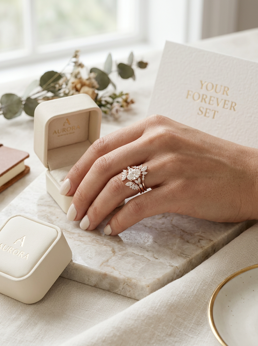 AuroraBloom™ Rose Gold Statement Ring