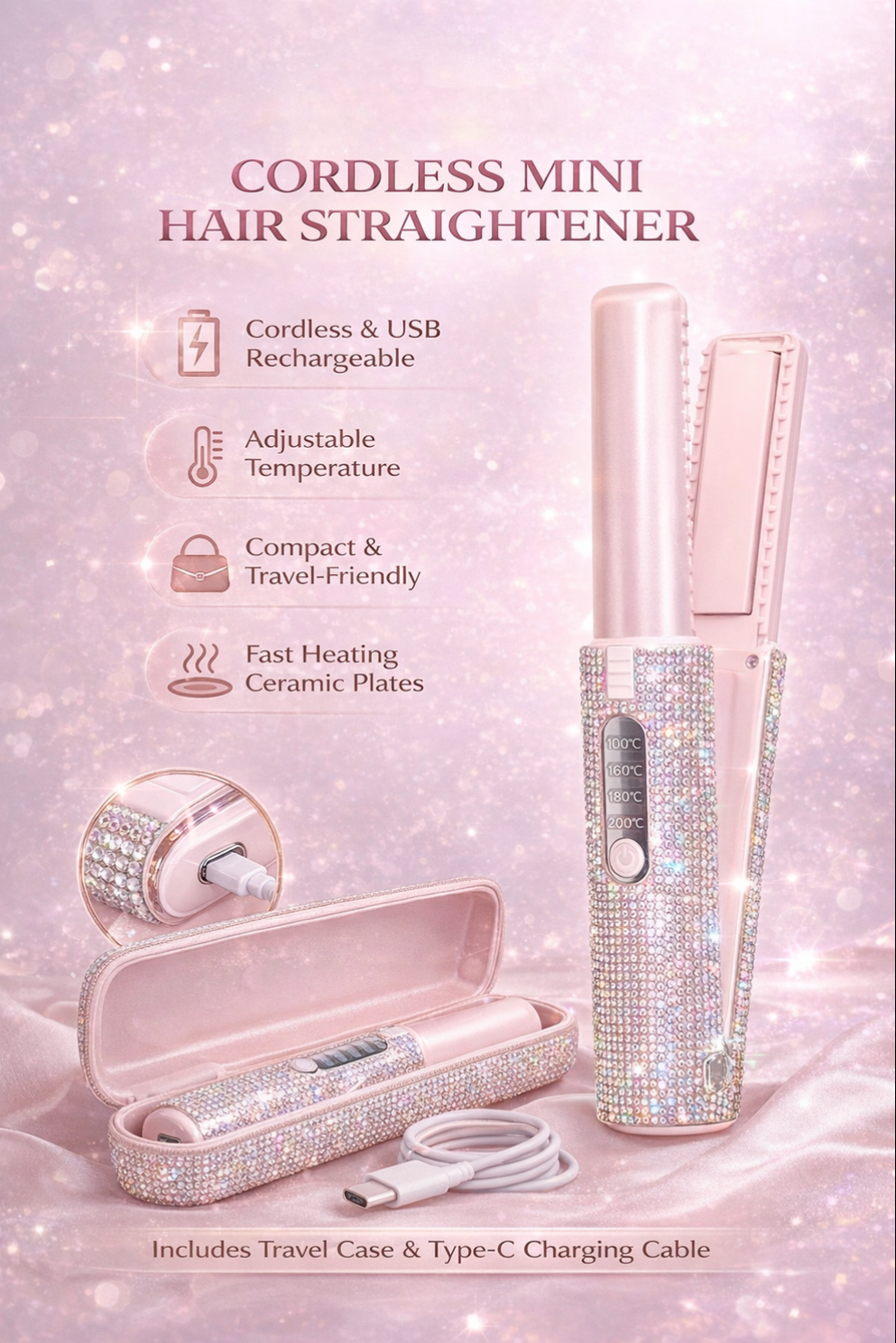 GlamGlide™ Crystal Hair Styler Brush