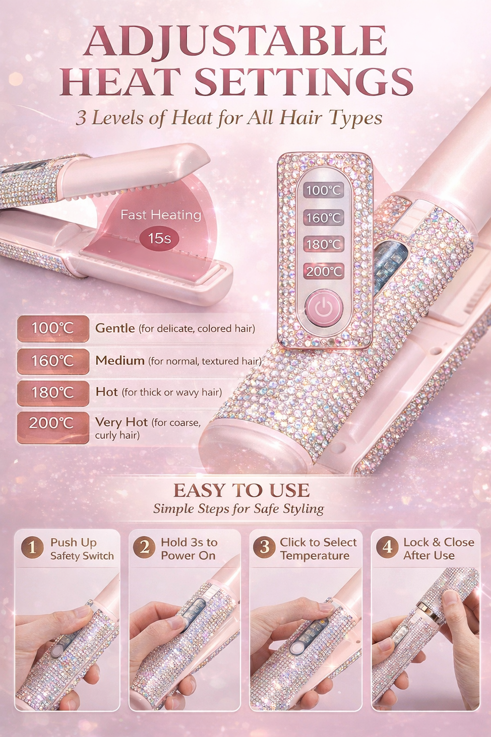 GlamGlide™ Crystal Hair Styler Brush